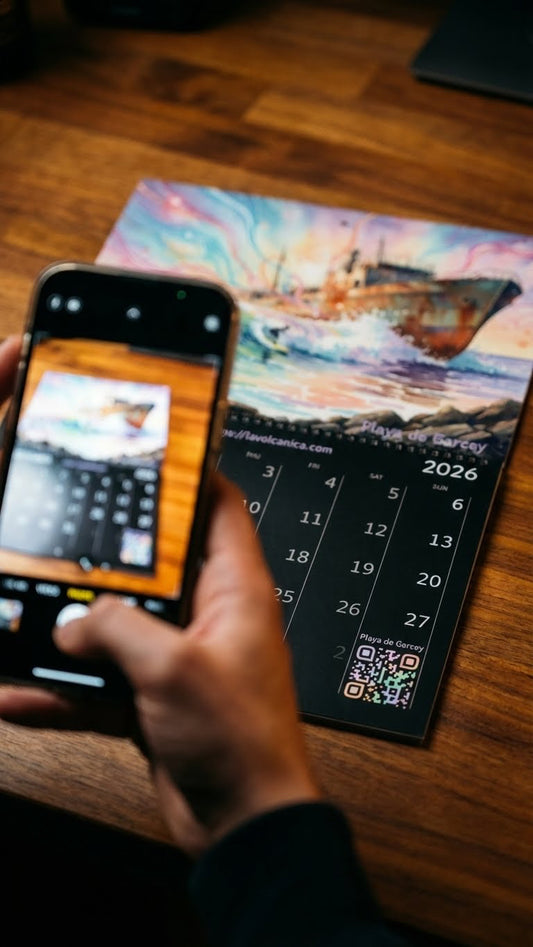 A4 spiral bound Fuerteventura Surf 2026 Calendar | Neon Pastel Watercolor Psychedelic Pop Art | Canary Islands Wall Decor | English, Español, Français, Deutsch, Italiano